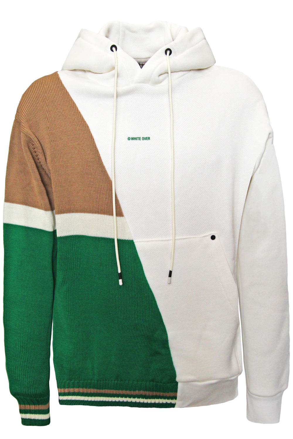 WHITE OVER Felpa con inserti in maglia WHITE OVER