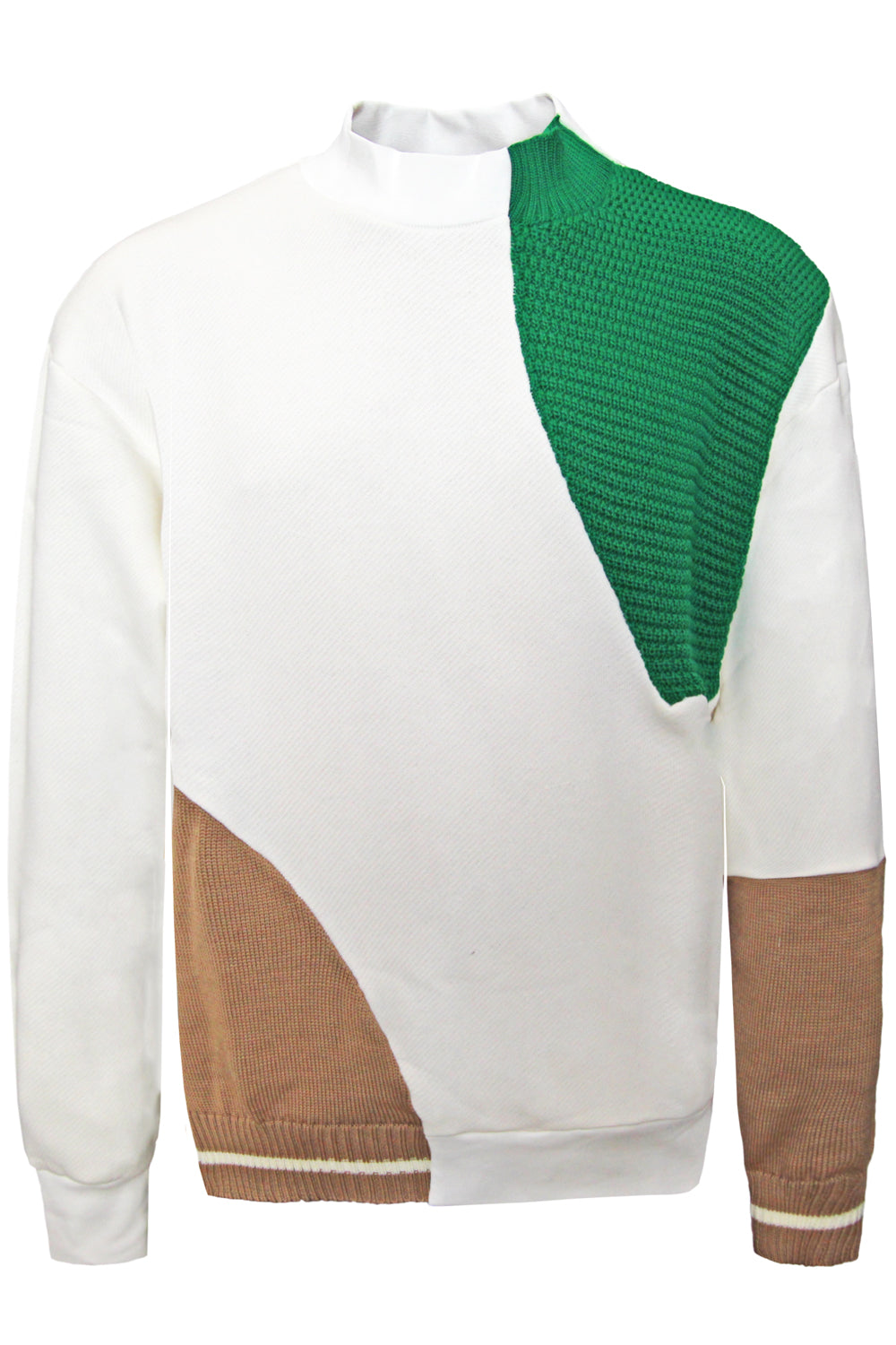WHITE OVER Felpa con inserti in maglia WHITE OVER