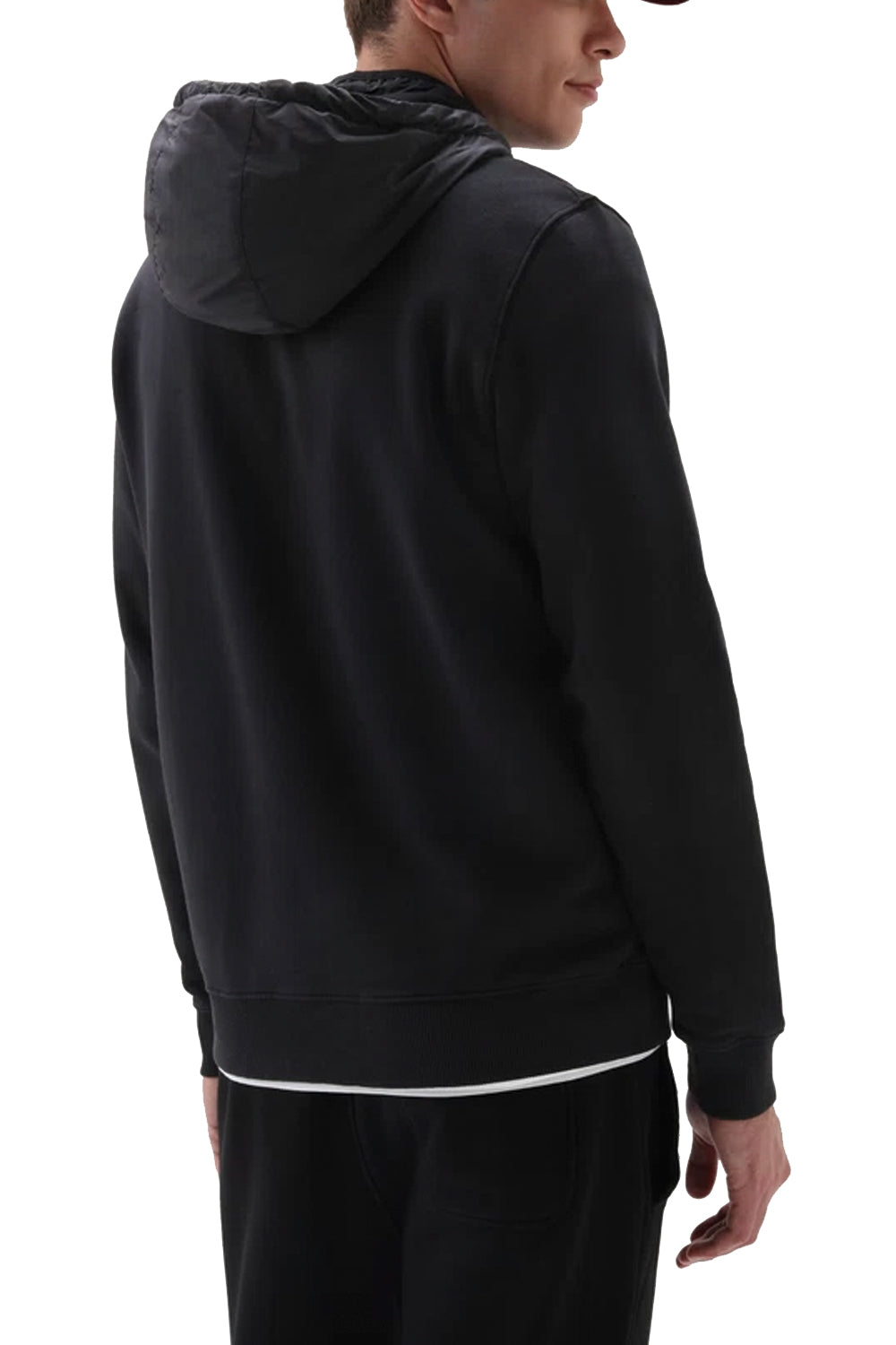 WOOLRICH Felpa con cappuccio in cotone organico e nylon Taslan WOOLRICH