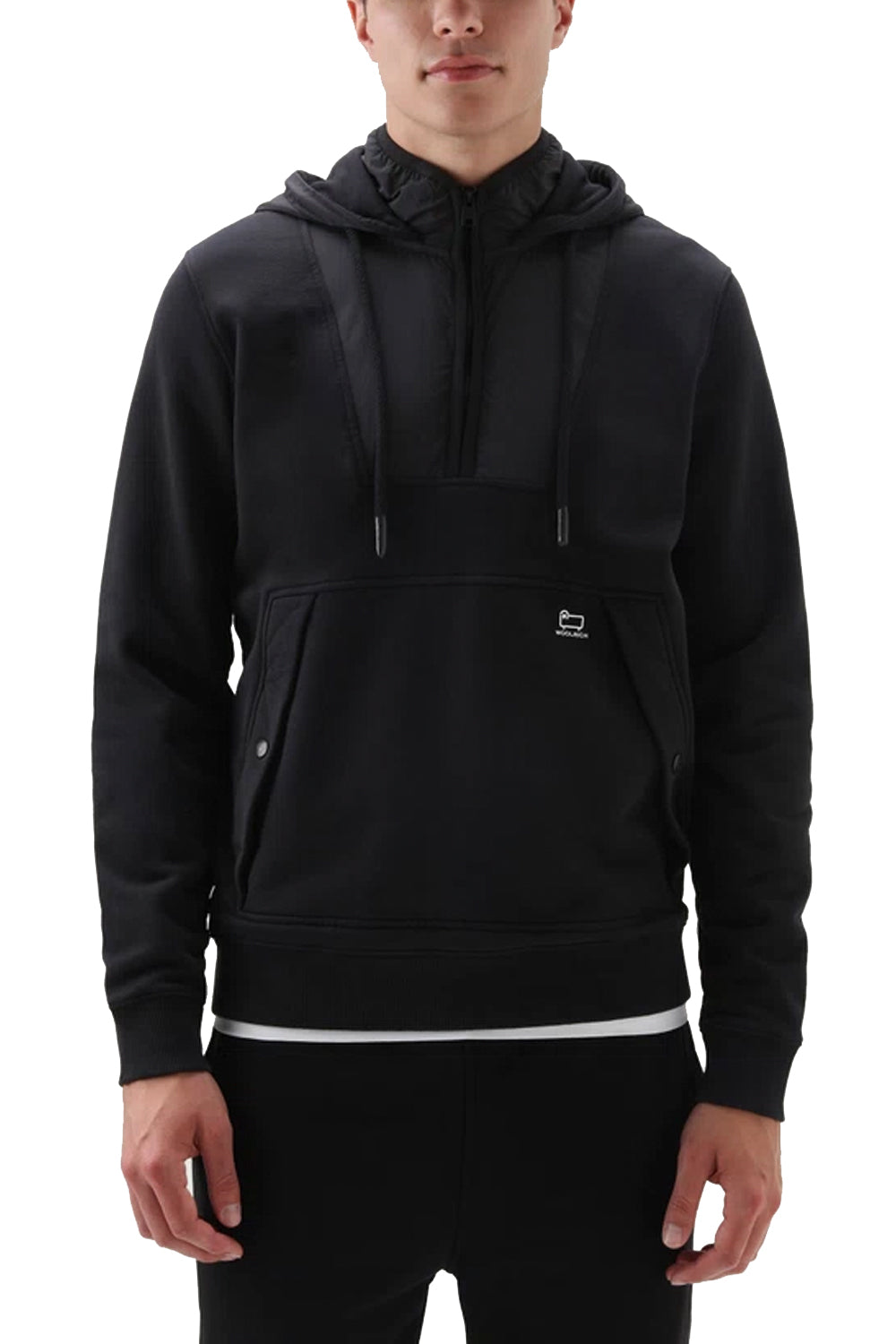 WOOLRICH Felpa con cappuccio in cotone organico e nylon Taslan WOOLRICH