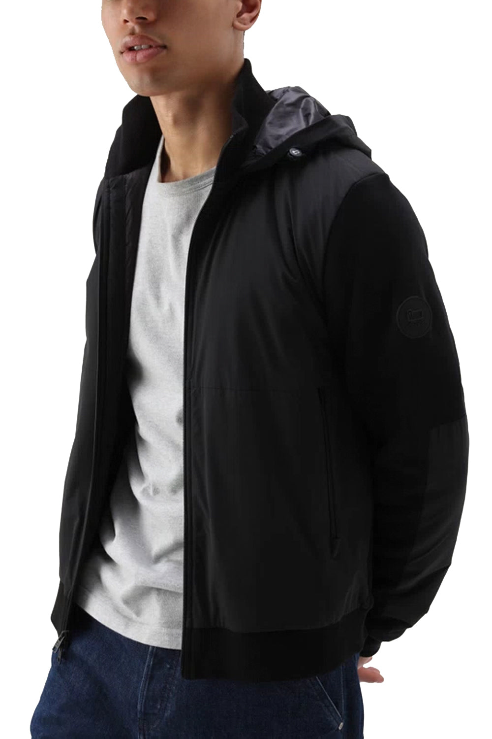 WOOLRICH Felpa in microfibra e cotone organico con cappuccio WOOLRICH