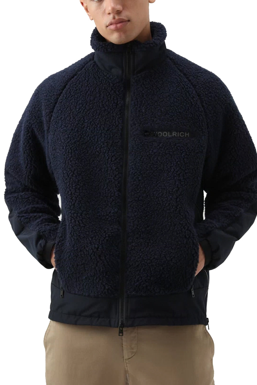 WOOLRICH Giacca ibrida in lana sherpa riciclata Giubbotti e pelle WOOLRICH
