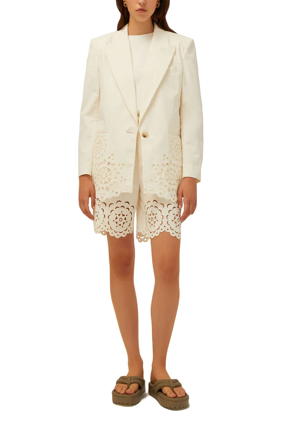 Bermuda in cotone con ricami - ISABELLE BLANCHE Shorts ISABELLE BLANCHE