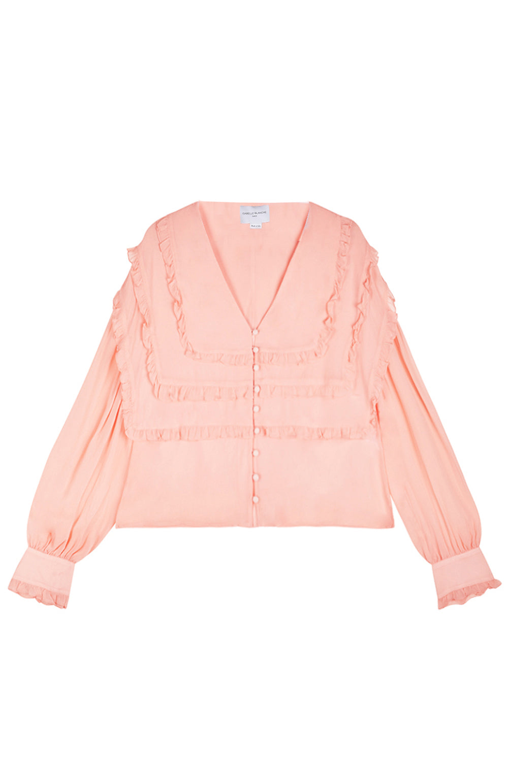ISABELLE BLANCHE Camicia in georgette con rouche ISABELLE BLANCHE