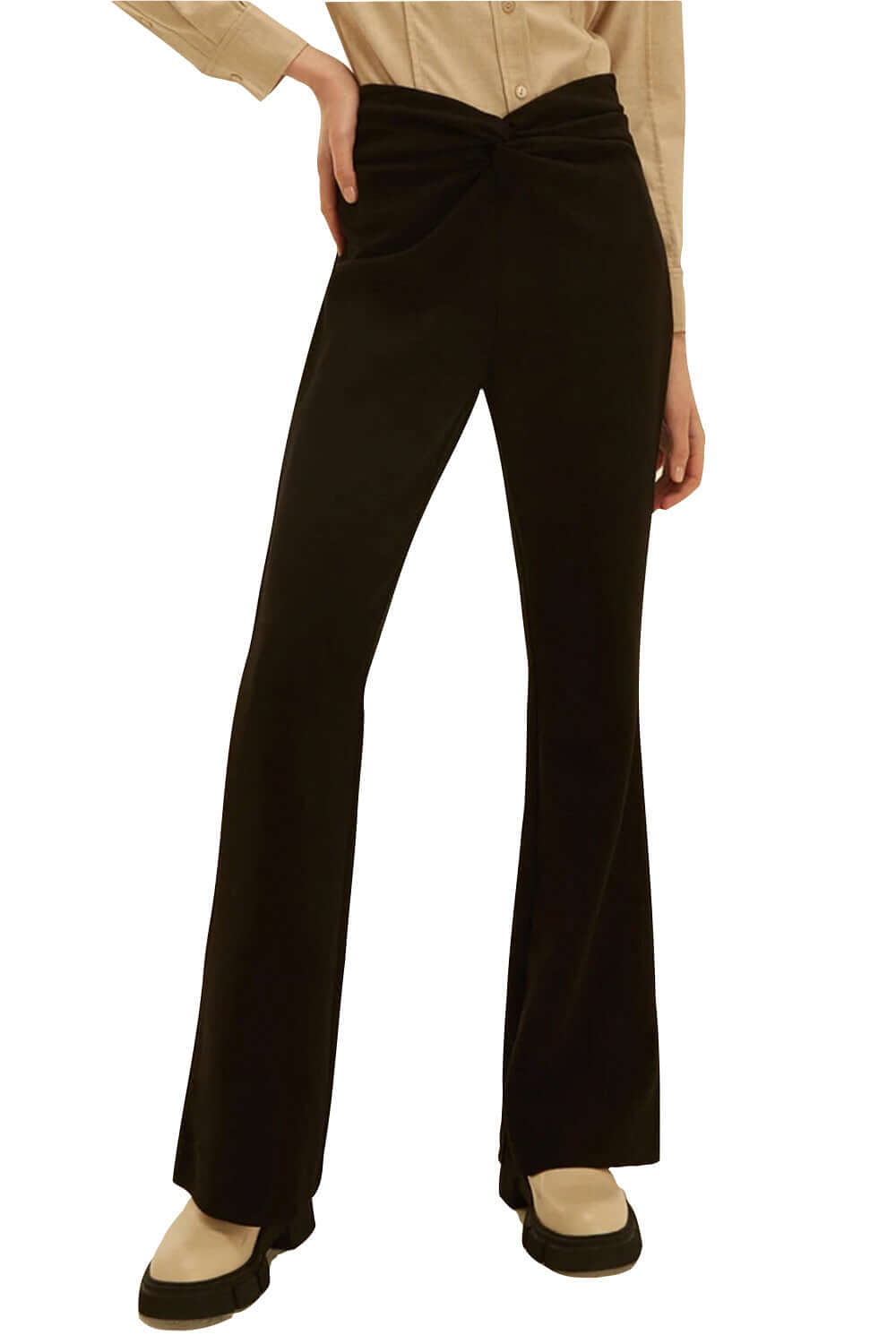 ISABELLE BLANCHE Pantalone svasato con nodo in vita Uncategorized ISABELLE BLANCHE
