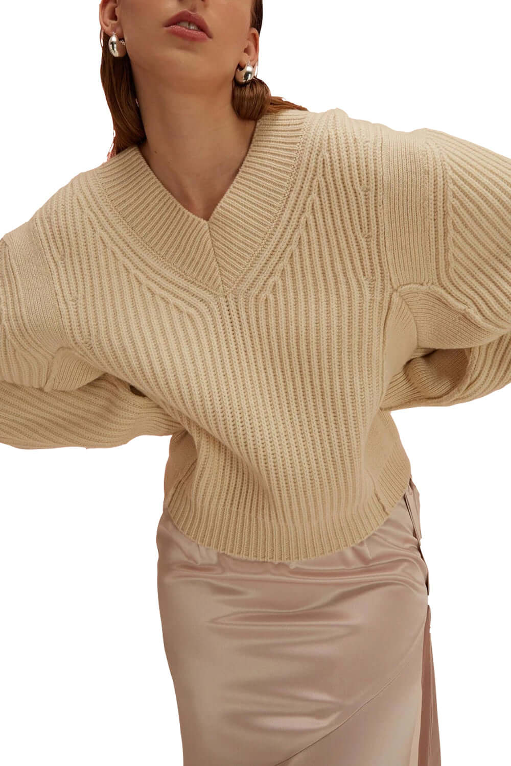 Maglia oversize scollo a V - ISABELLE BLANCHE Clothing ISABELLE BLANCHE