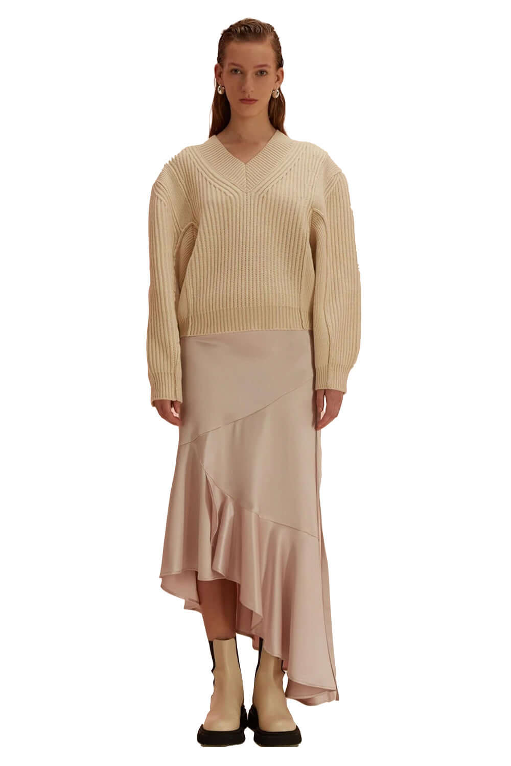 Maglia oversize scollo a V - ISABELLE BLANCHE Clothing ISABELLE BLANCHE