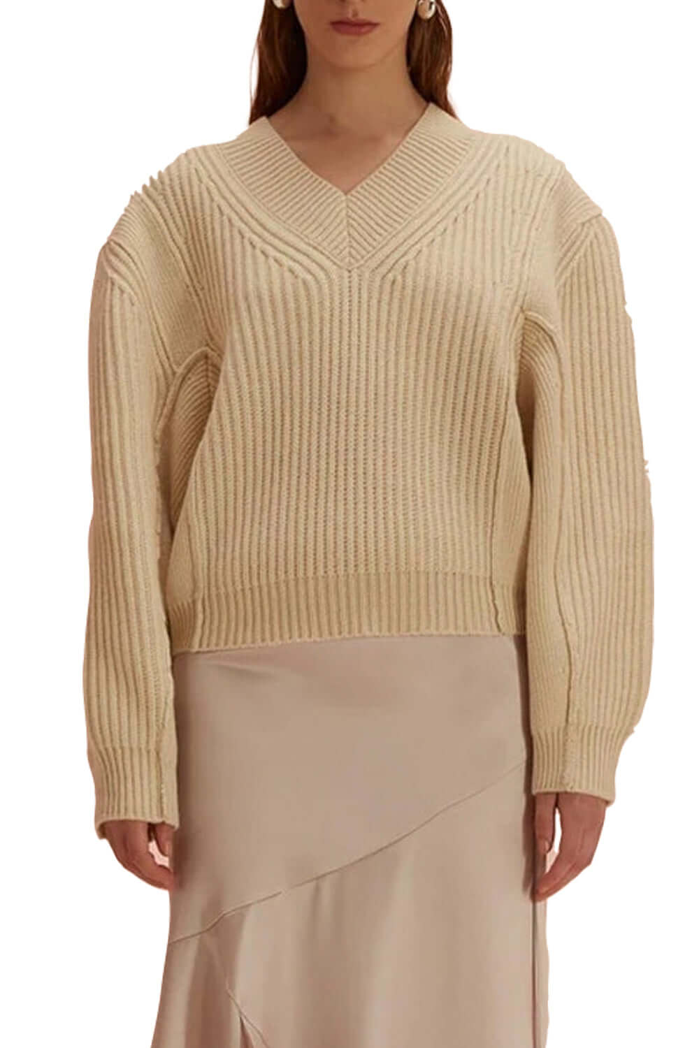 Maglia oversize scollo a V - ISABELLE BLANCHE Clothing ISABELLE BLANCHE