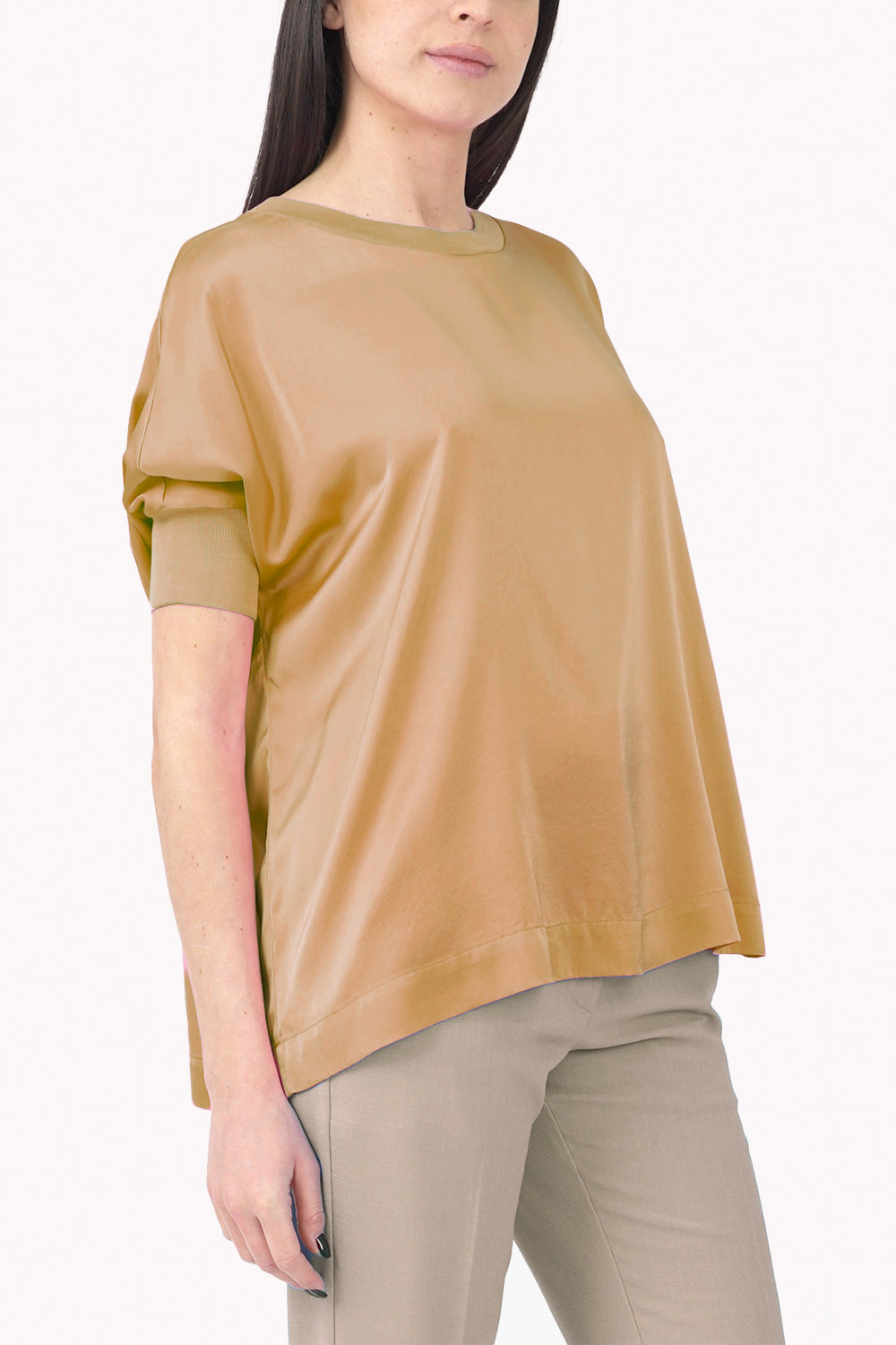 JUCCA Blusa in seta girocollo