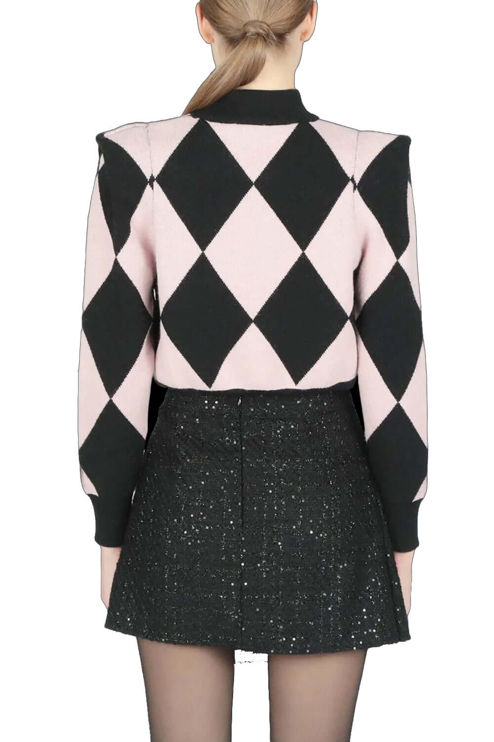 LE VOLIERE Maglia a rombi con pailettes Maglia LE VOLIERE