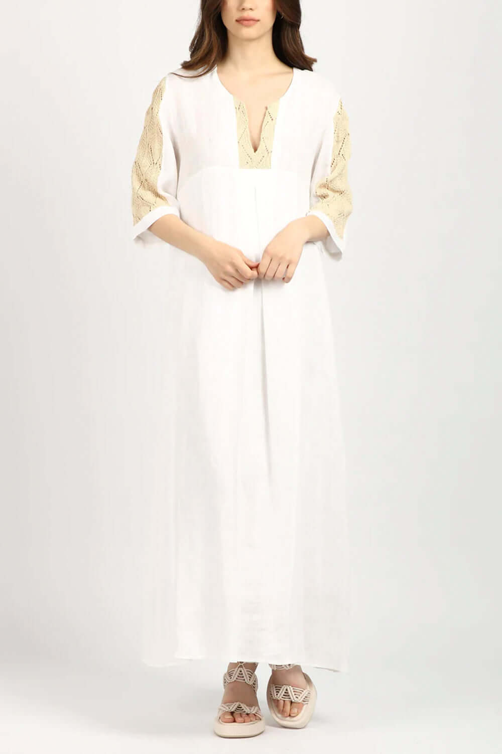 MAISON LYDIA Abito in lino con ricamo Dresses LYDIA