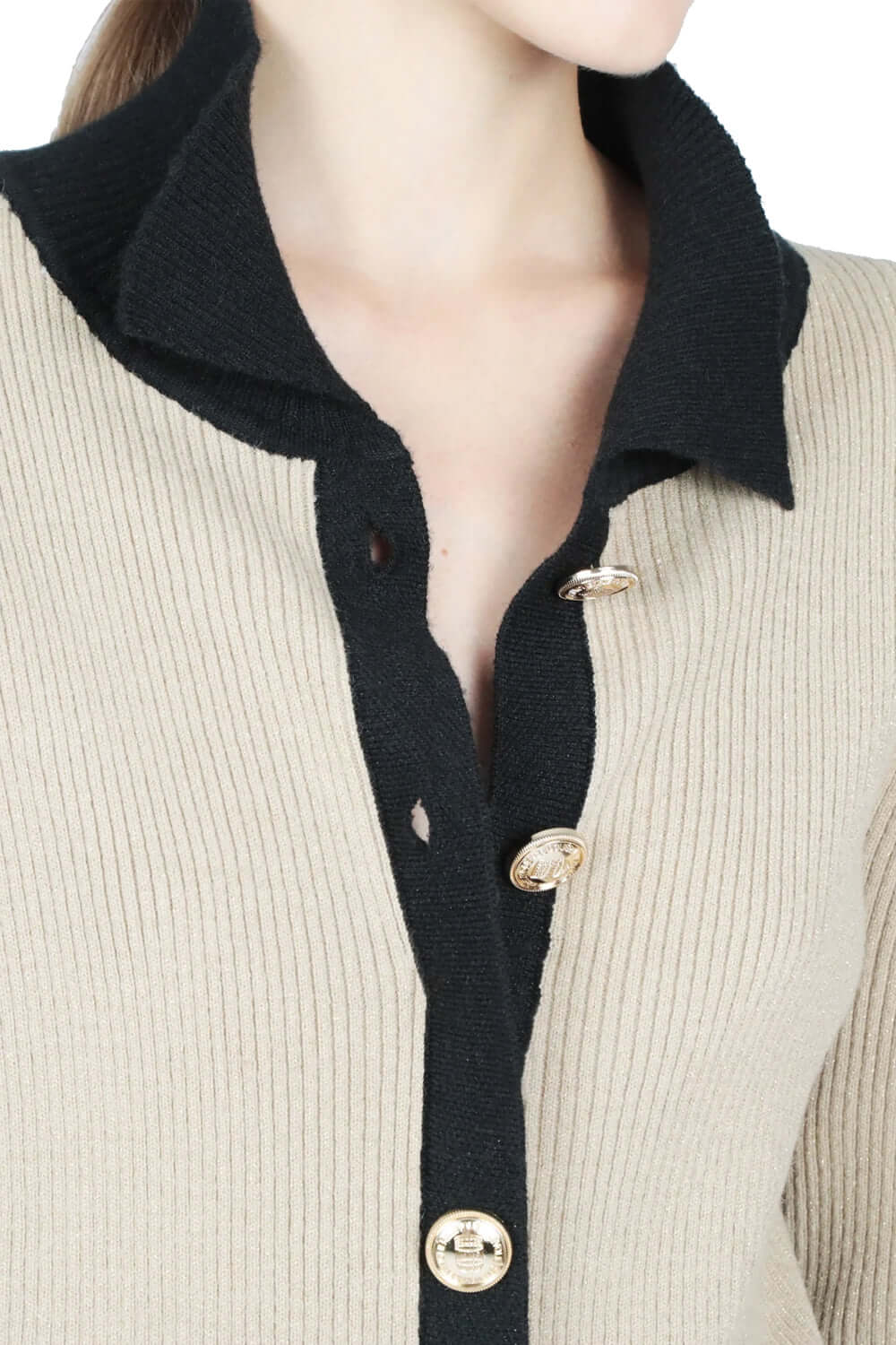 LE VOLIERE Maglia misto lana con bottoni LE VOLIERE