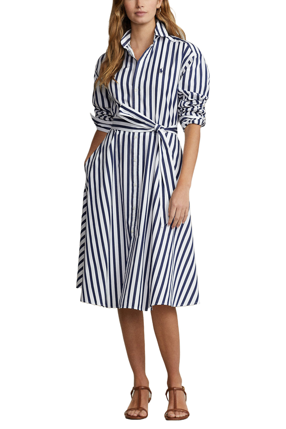 POLO RALPH LAUREN Chemisier a righe con cintura