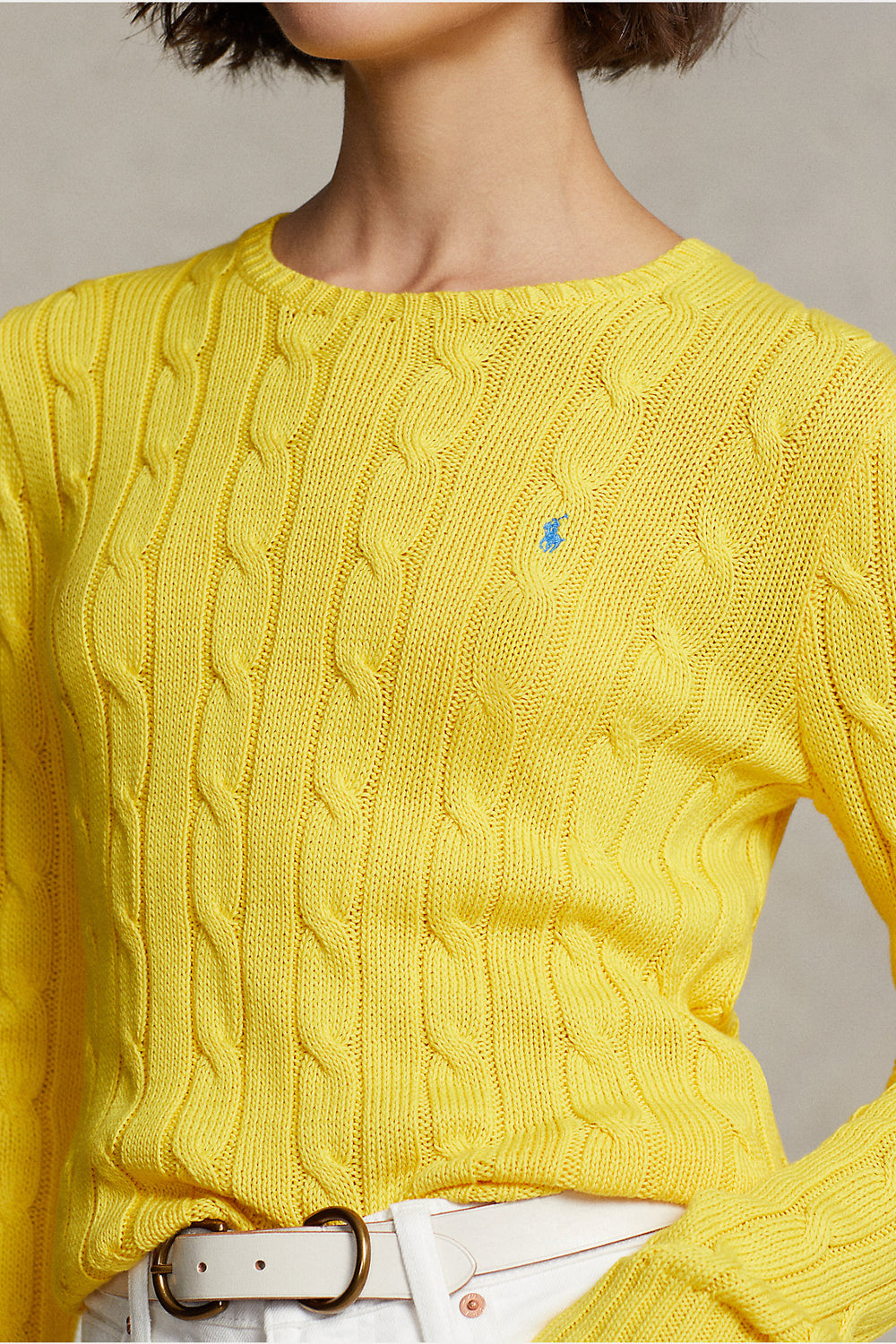 POLO RALPH LAUREN Maglia a girocollo in cotone a trecce