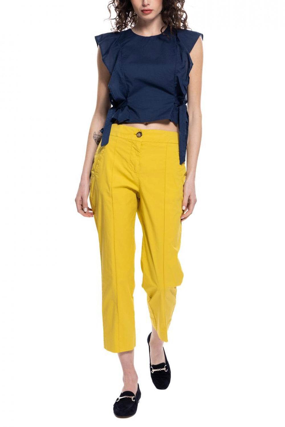 ALESSIA SANTI Blusa in cotone con balze ALESSIA SANTI
