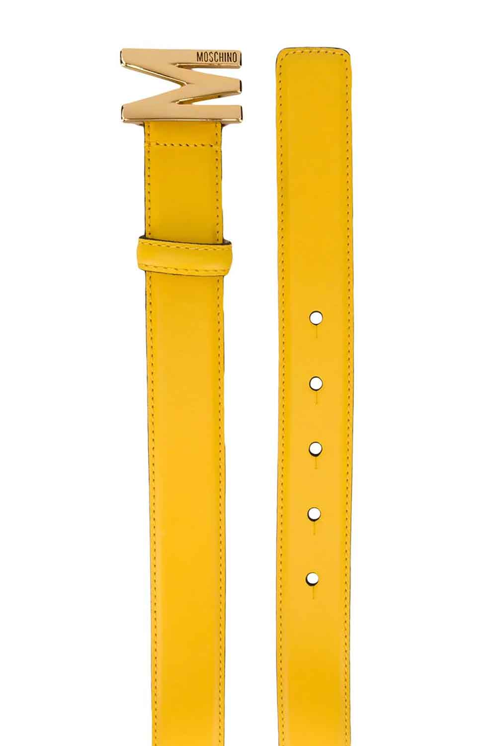 Cintura media in vitello con M logo lucido - MOSCHINO Belts MOSCHINO