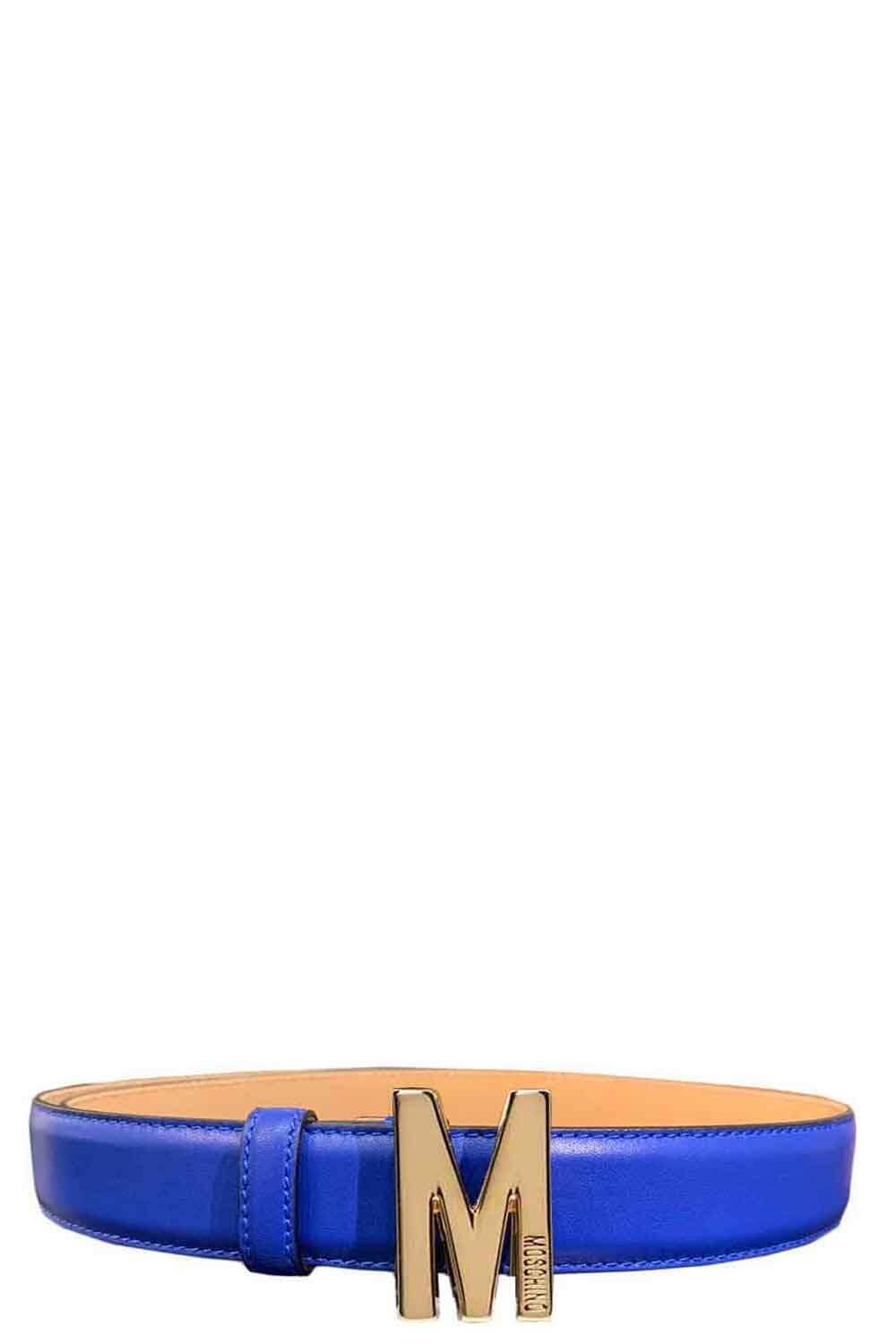 Cintura media in vitello con M logo lucido - MOSCHINO Belts MOSCHINO