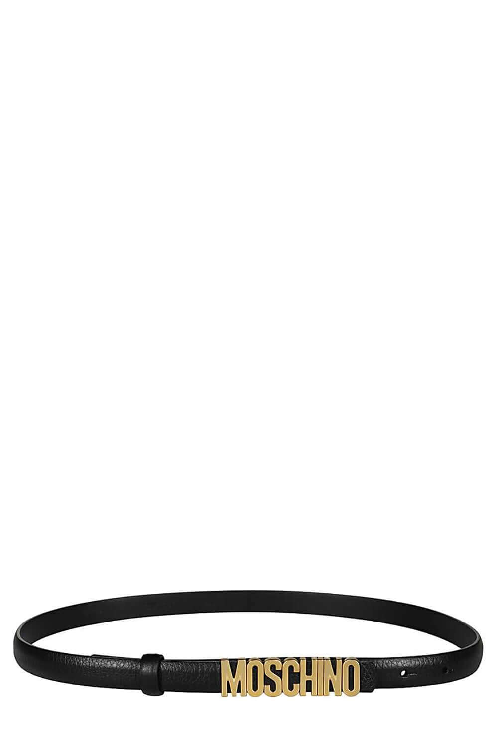 Cintura mini in pelle di vitello con lettering opaco - MOSCHINO Clothing MOSCHINO