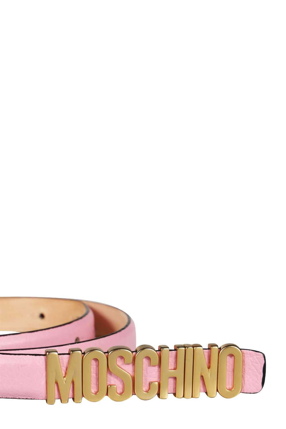 Cintura mini in pelle di vitello con lettering opaco - MOSCHINO Clothing MOSCHINO