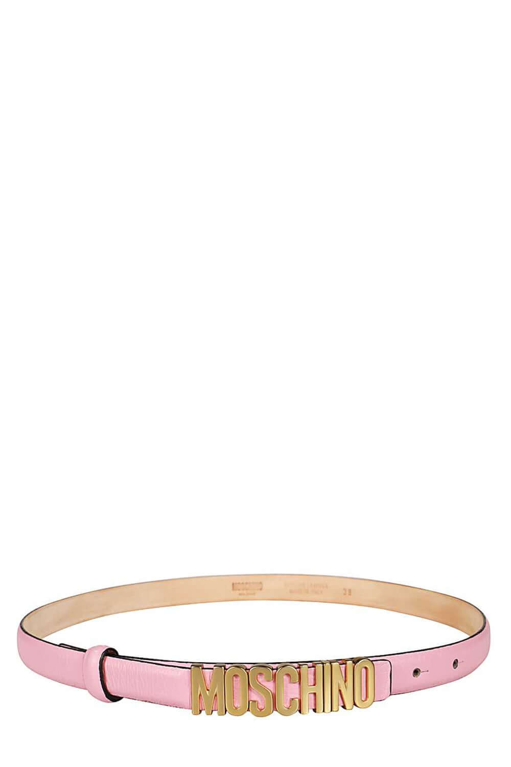 Cintura mini in pelle di vitello con lettering opaco - MOSCHINO Clothing MOSCHINO