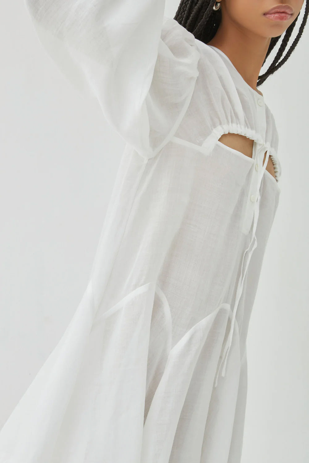 ISABELLE BLANCHE Abito in lino cut-out ISABELLE BLANCHE