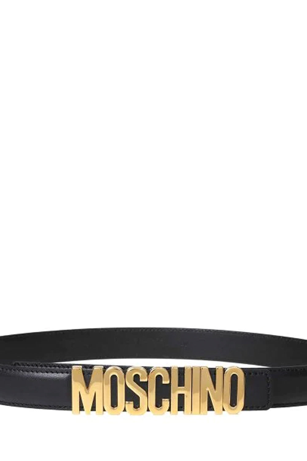 MOSCHINO Cintura media in pelle con lettering