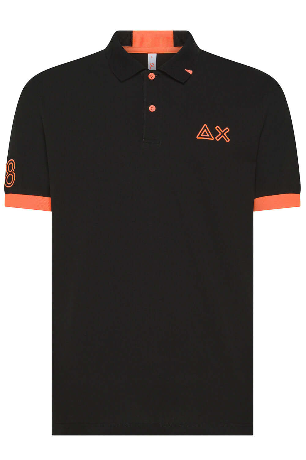 Polo Negro Polo SUN68 SOLID LOGO Clásico Y Cómodo Para Hombre
