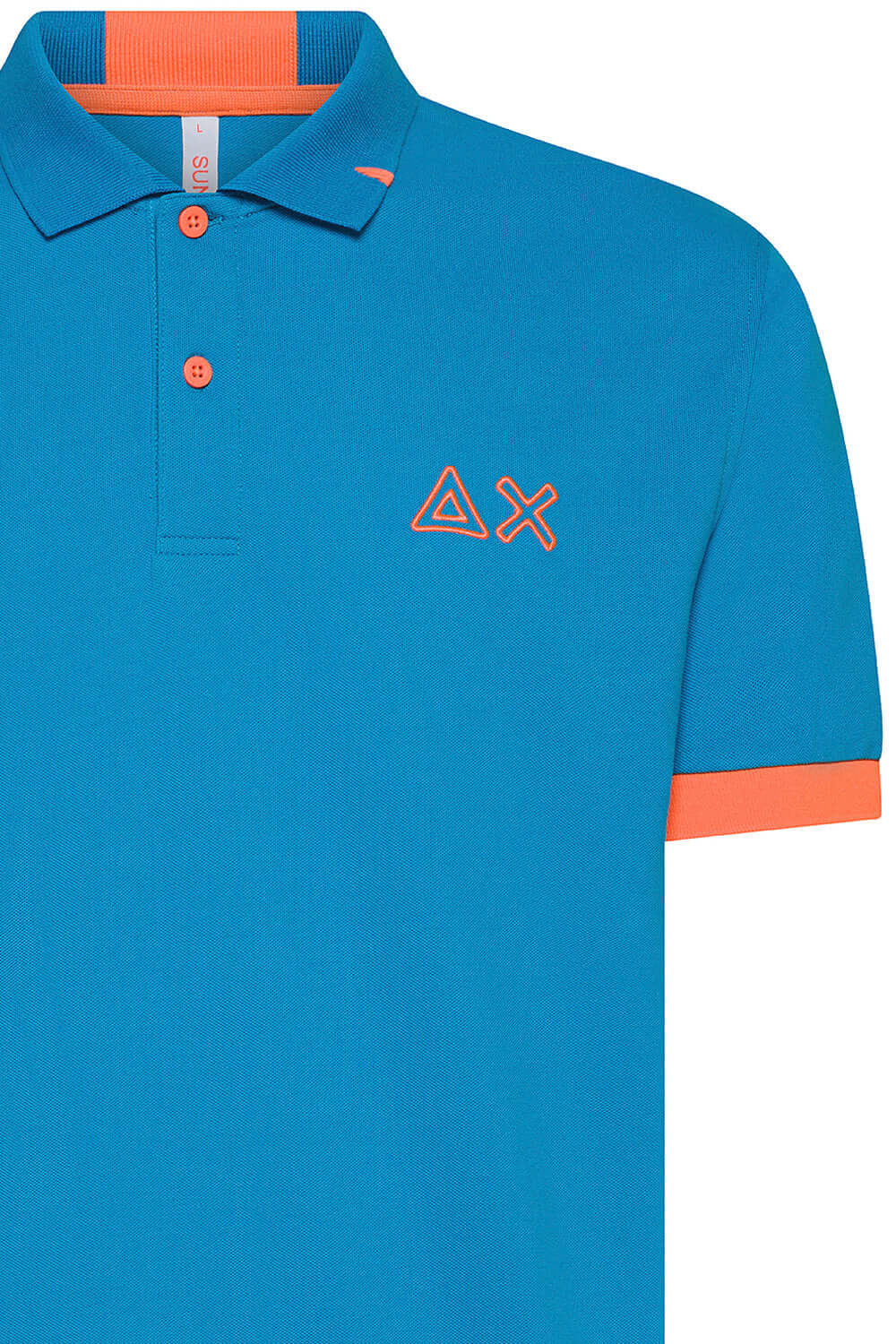 SUN68 Polo con logo fluo