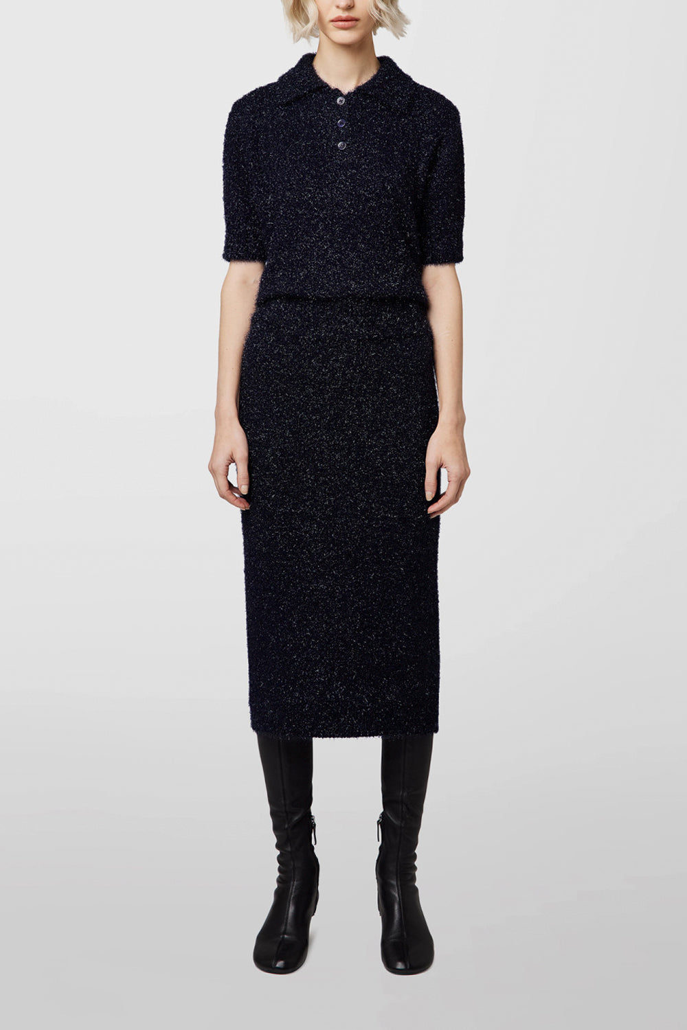 ALPHA STUDIO Gonna longuette in filato lurex