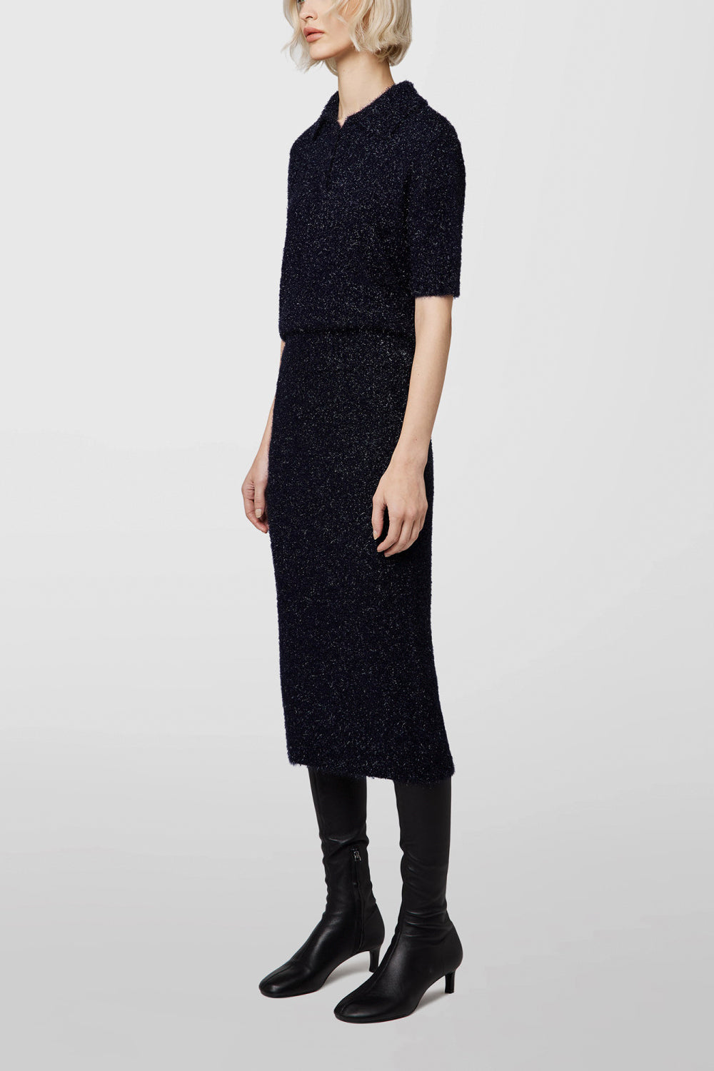 ALPHA STUDIO Gonna longuette in filato lurex