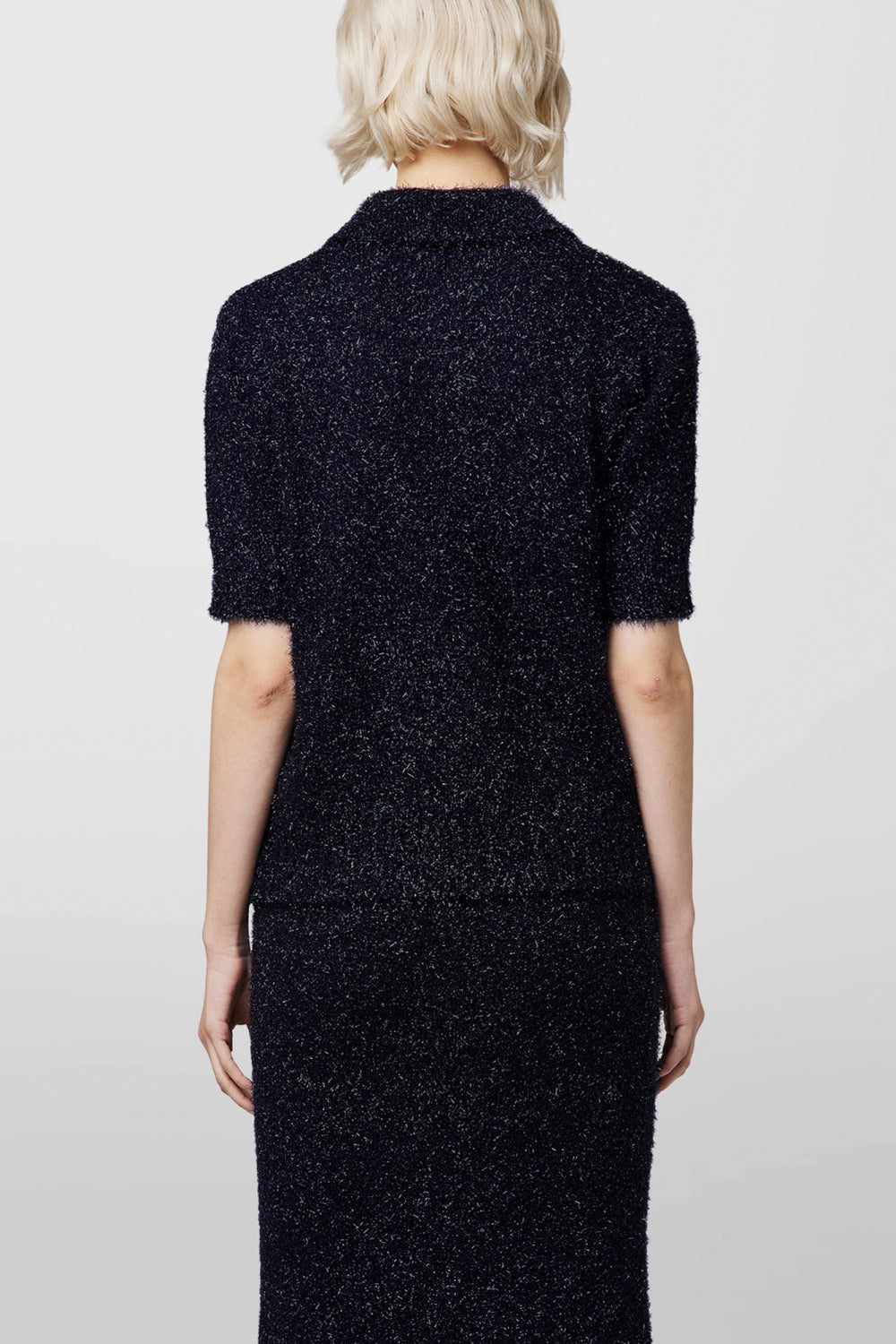 ALPHA STUDIO Polo in filato lurex