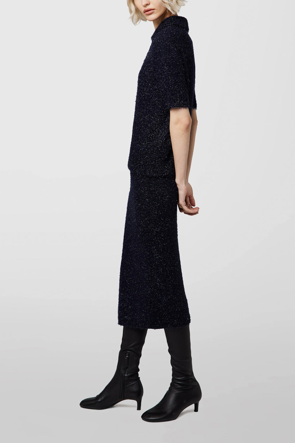ALPHA STUDIO Polo in filato lurex