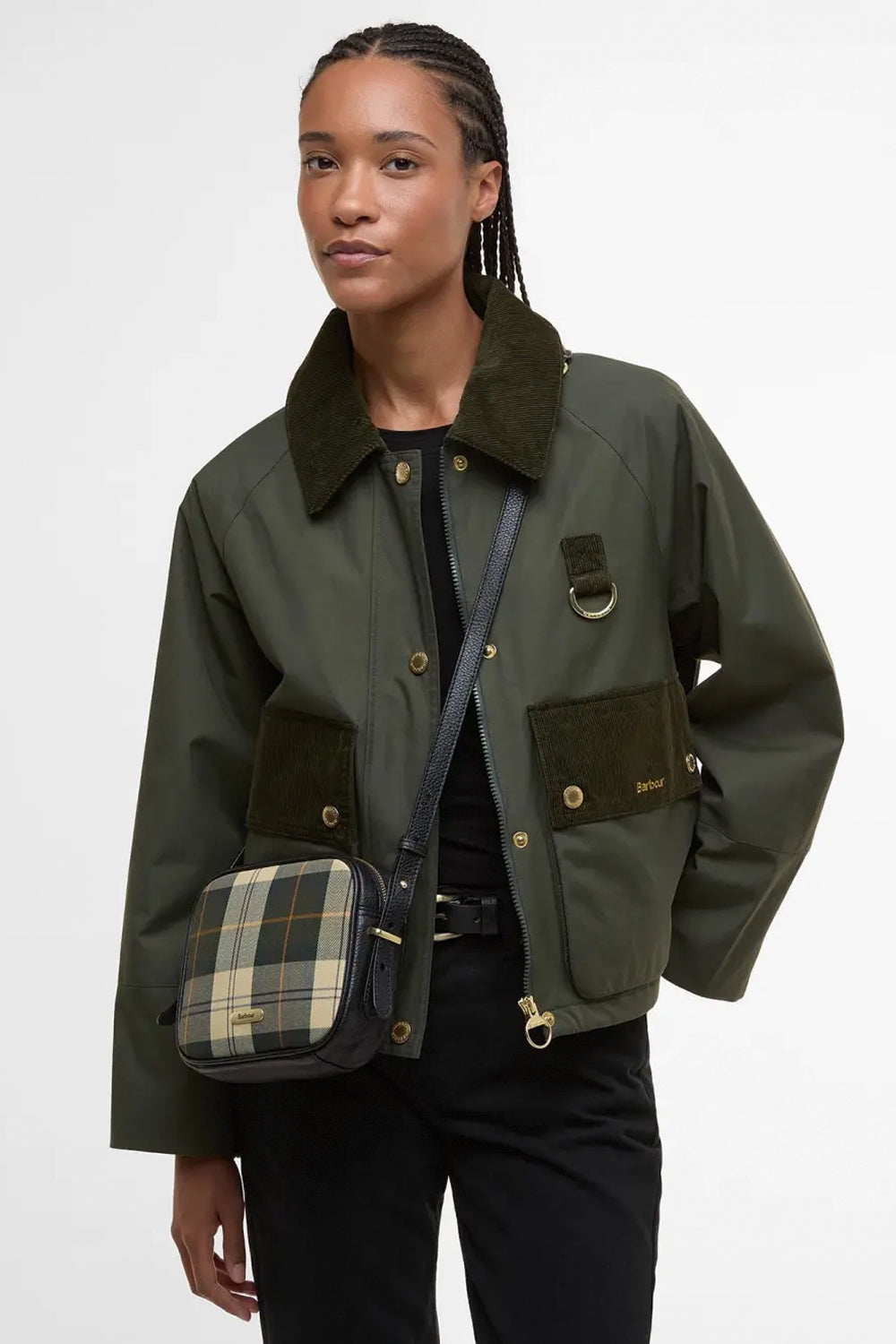 BARBOUR Borsa a tracolla con motivo tartan Daphne