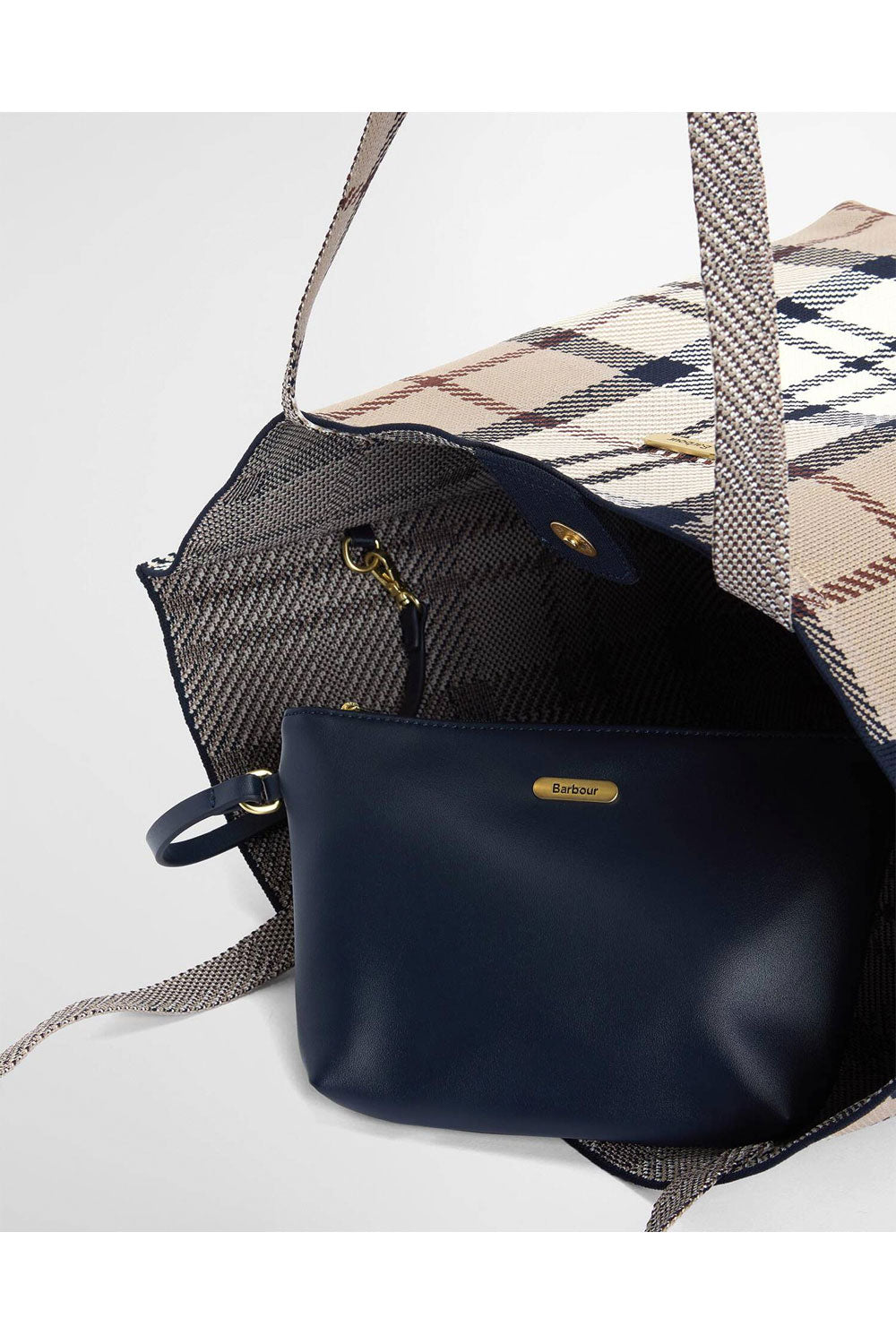 BARBOUR Borsa tote grande in tartan Layla