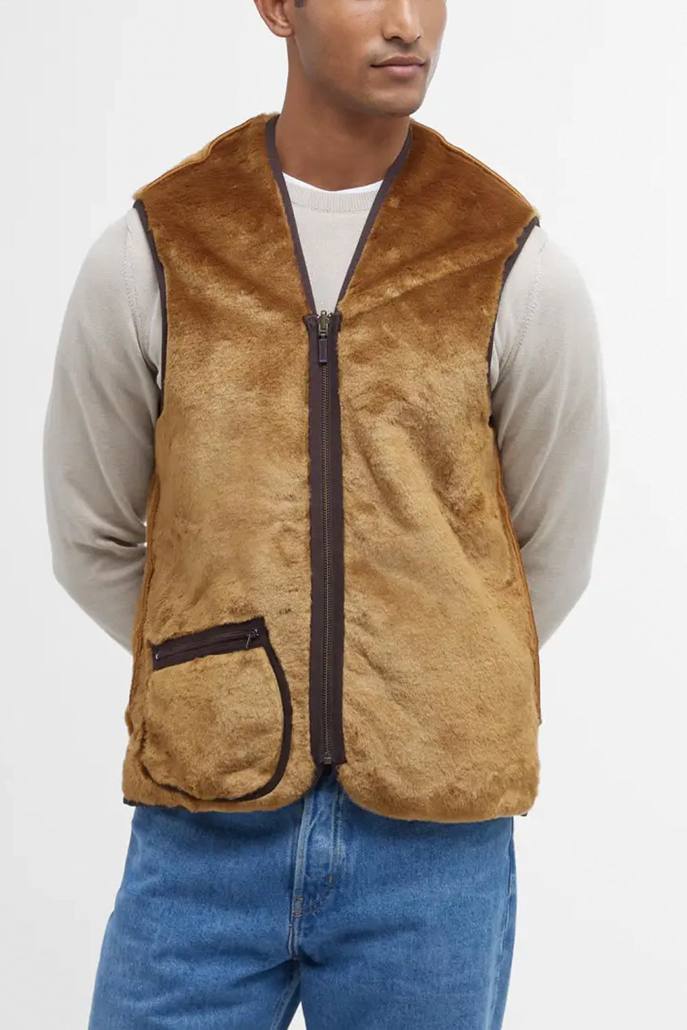 BARBOUR Gilet/fodera in pile caldo con cerniera