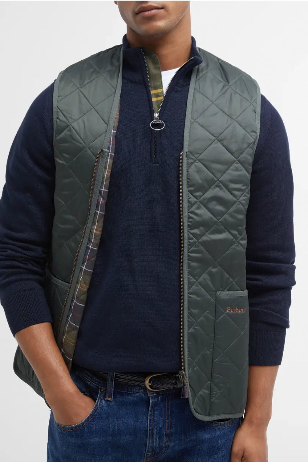 BARBOUR Gilet trapuntato/fodera con zip