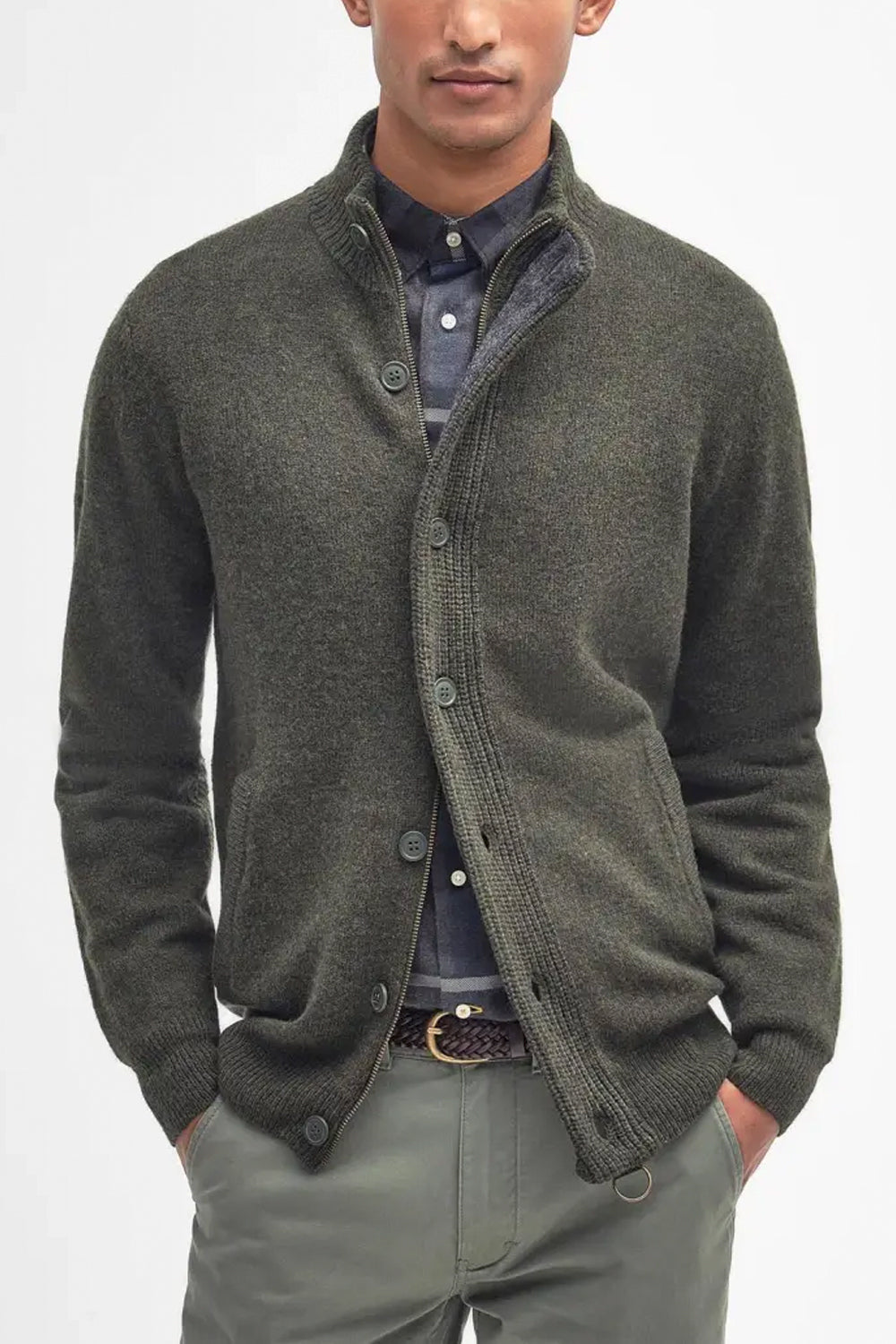 BARBOUR Maglione con zip Patch