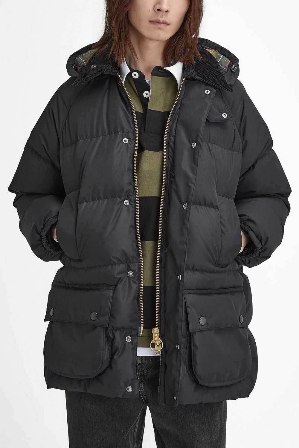 BARBOUR Beaufort oversized down jacket MQU1798-BK11-Nero-48
