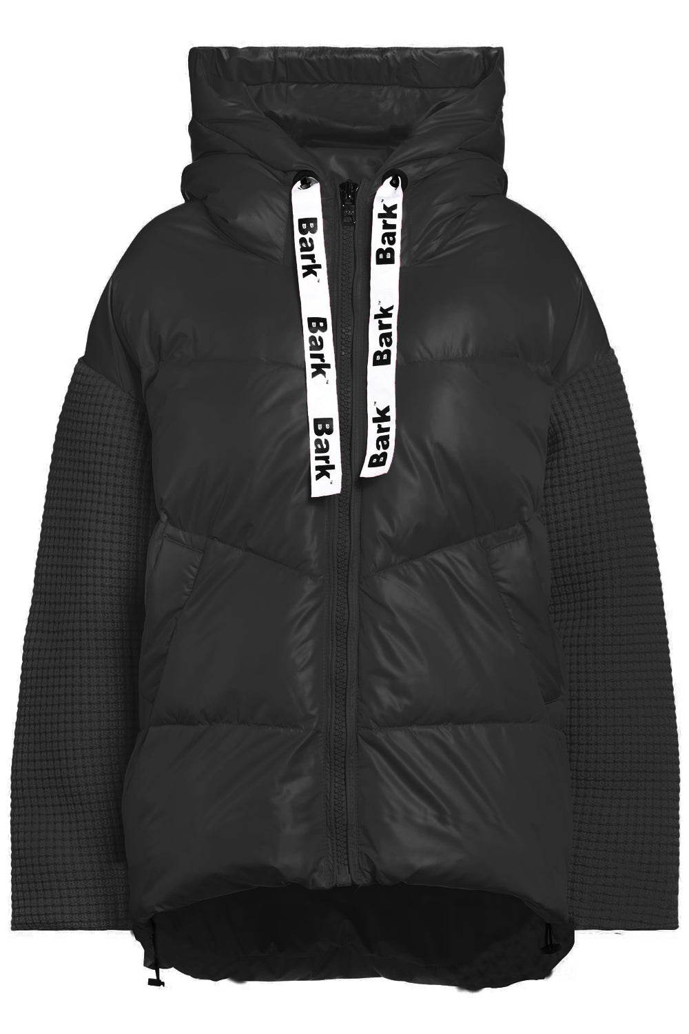 BARK Giubbotto in nylon con maniche in lana 22BD9024-Nero-S
