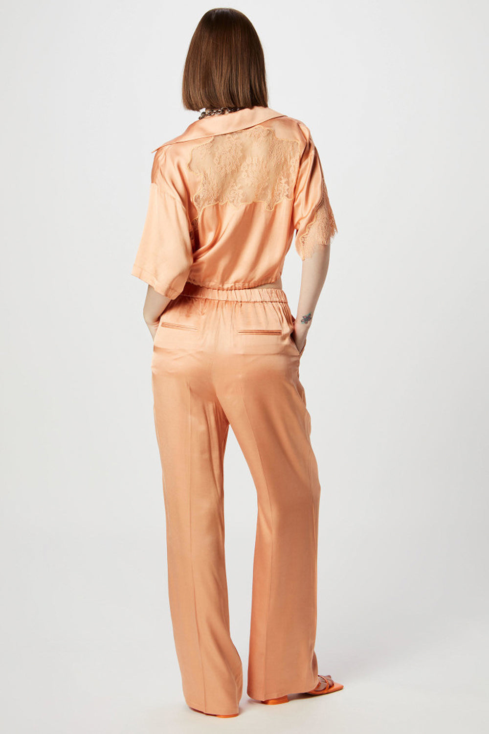 ISABELLE BLANCHE Camicia mezza manica con intarsio