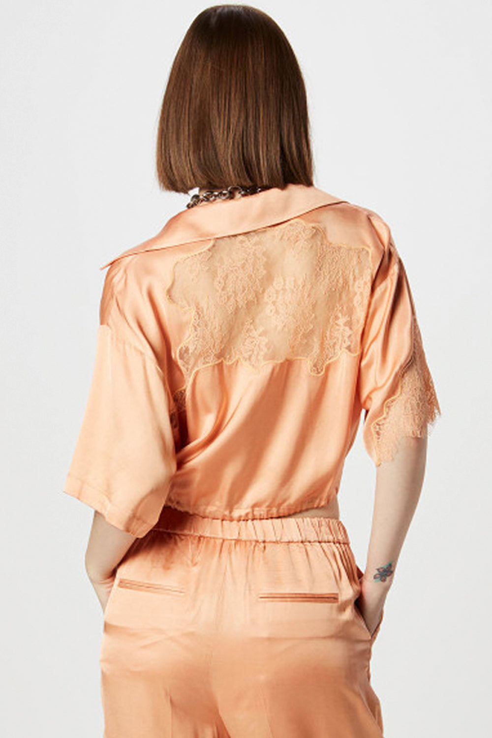 ISABELLE BLANCHE Camicia mezza manica con intarsio