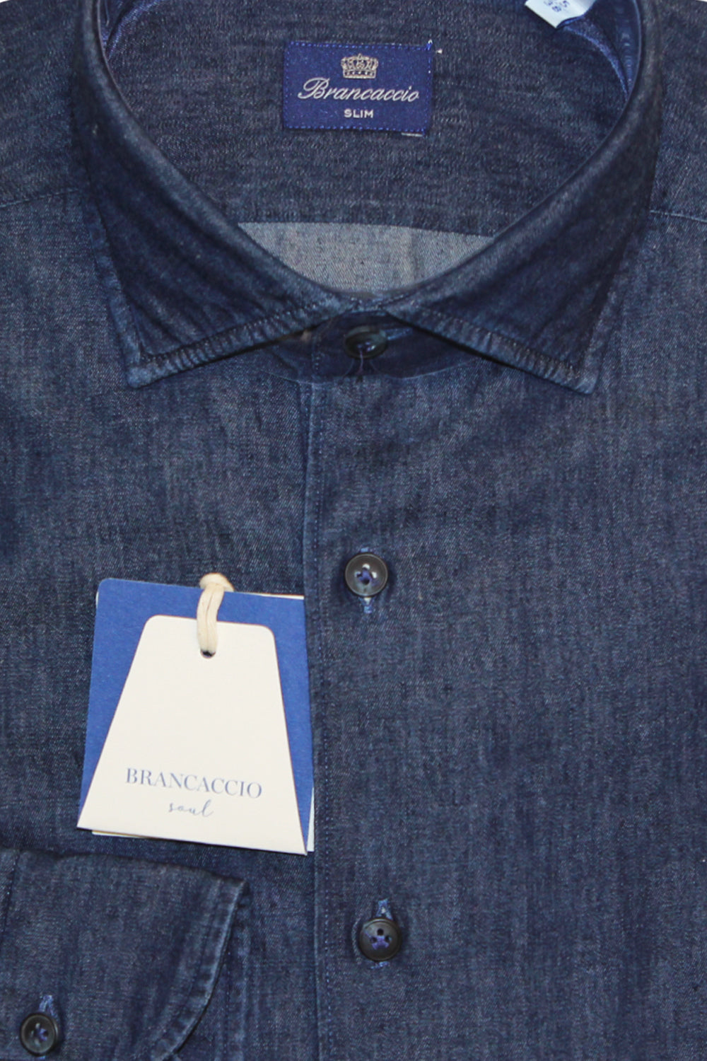 BRANCACCIO Camicia in cotone effetto denim