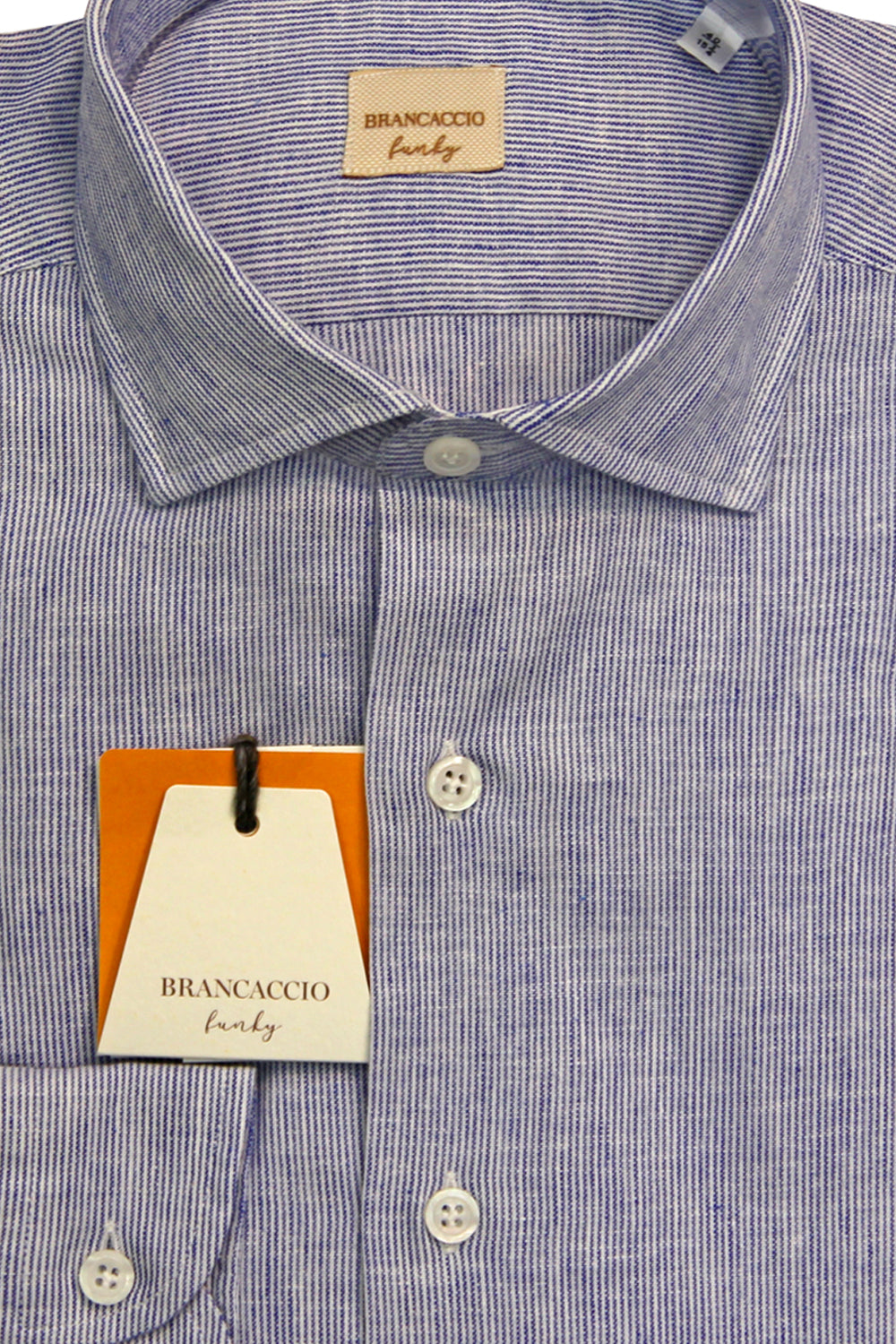 BRANCACCIO Camicia in lino microriga