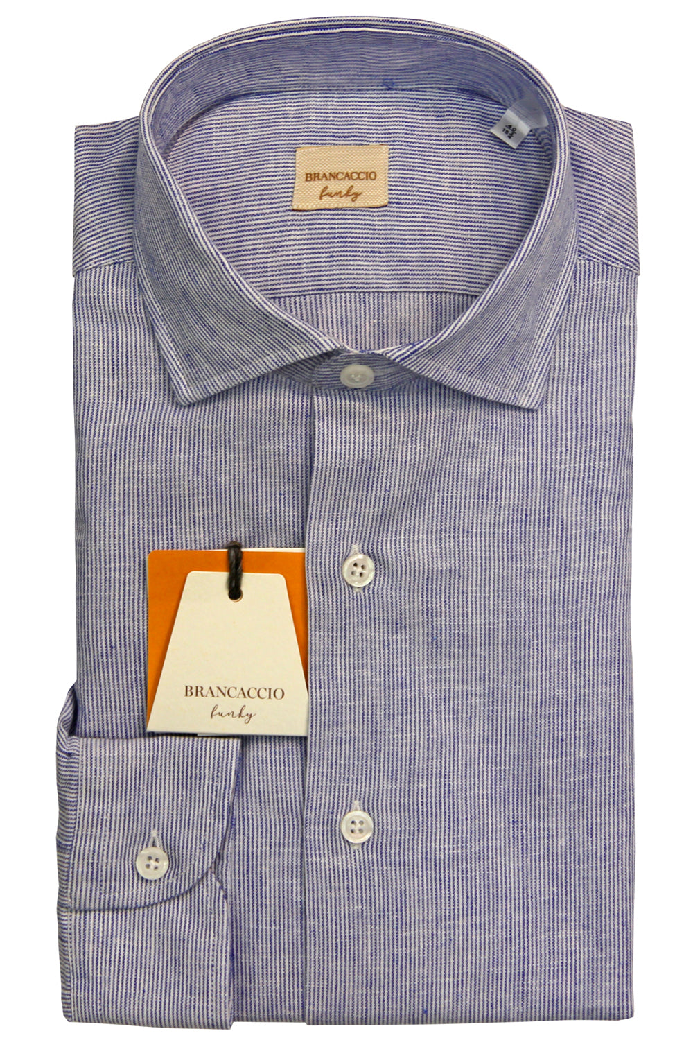 BRANCACCIO Camicia in lino microriga