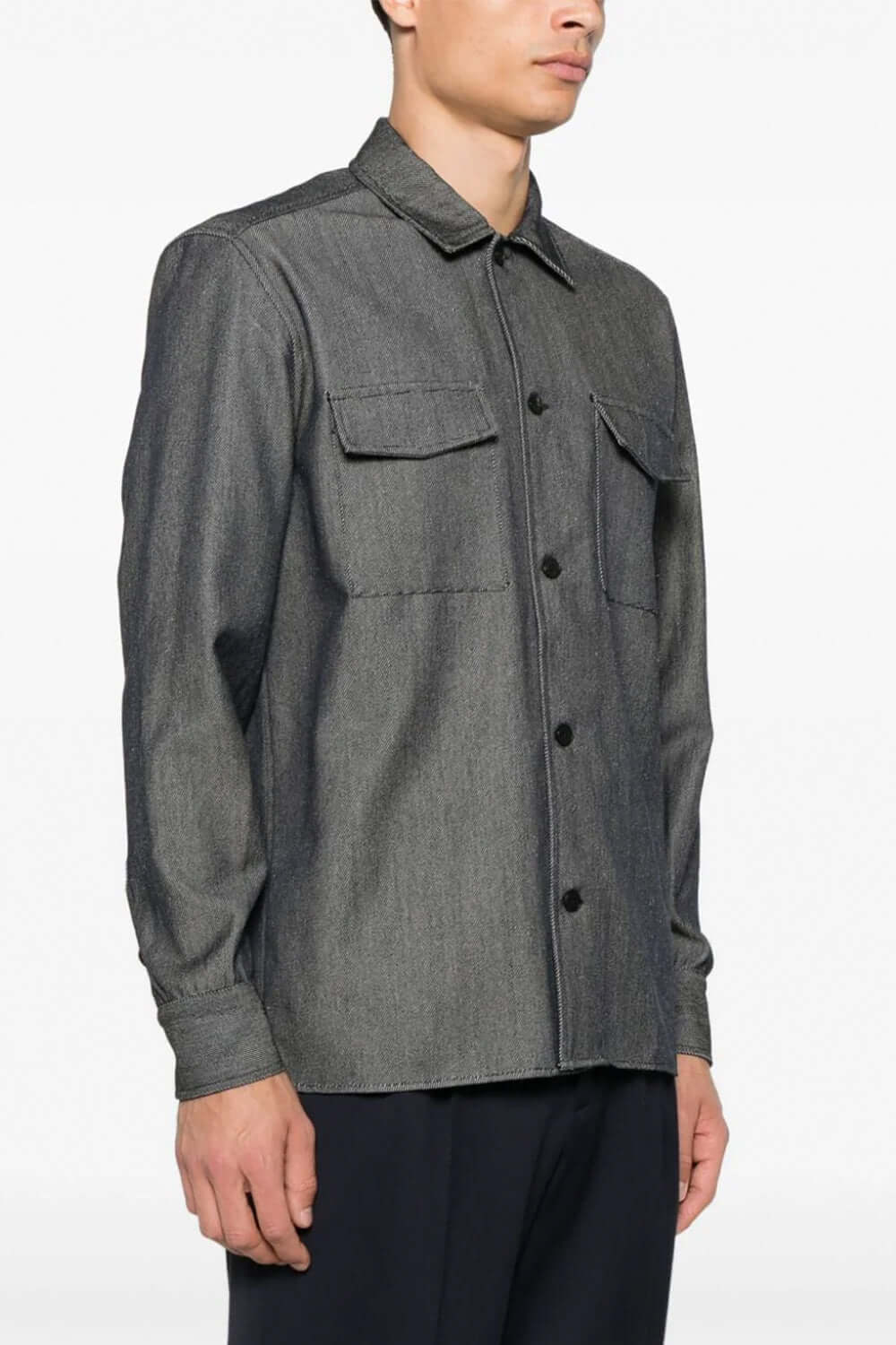 LOW BRAND Camicia denim wool con tasconi Uncategorized LOW BRAND