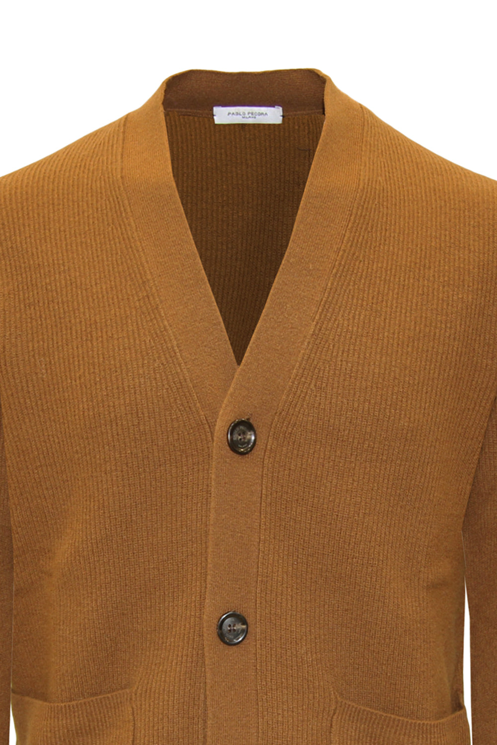 PAOLO PECORA Cardigan in lana a coste PAOLO PECORA