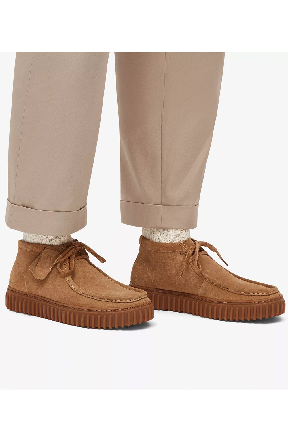 CLARKS Polacchino Torhill Hi in Camoscio