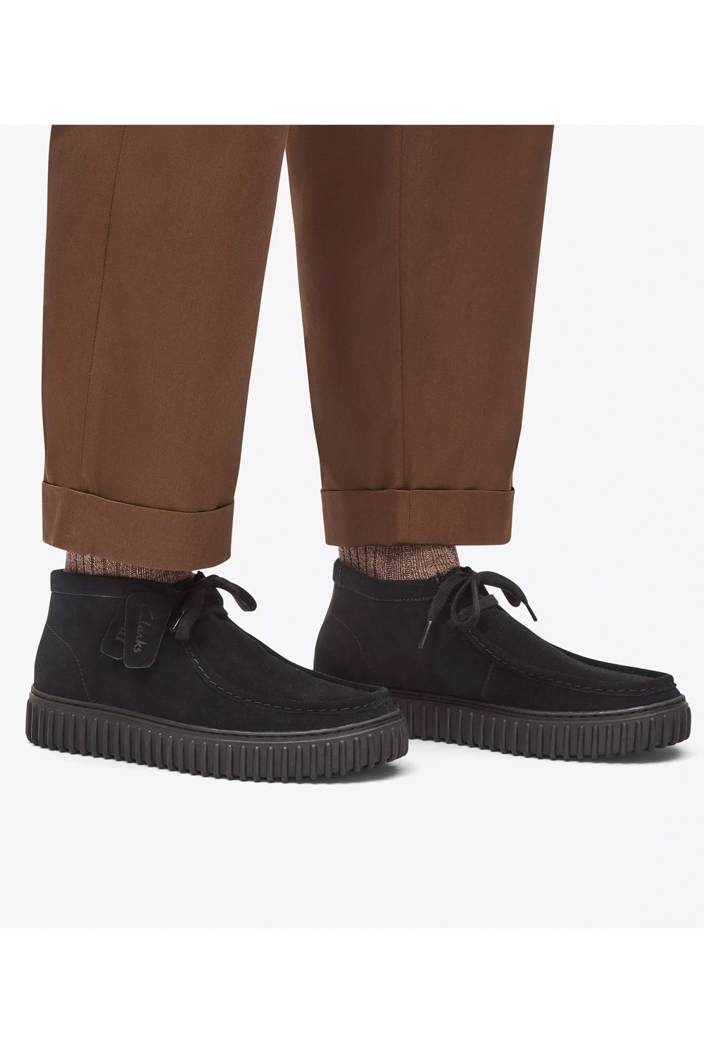 CLARKS Polacchino Torhill Hi in Camoscio