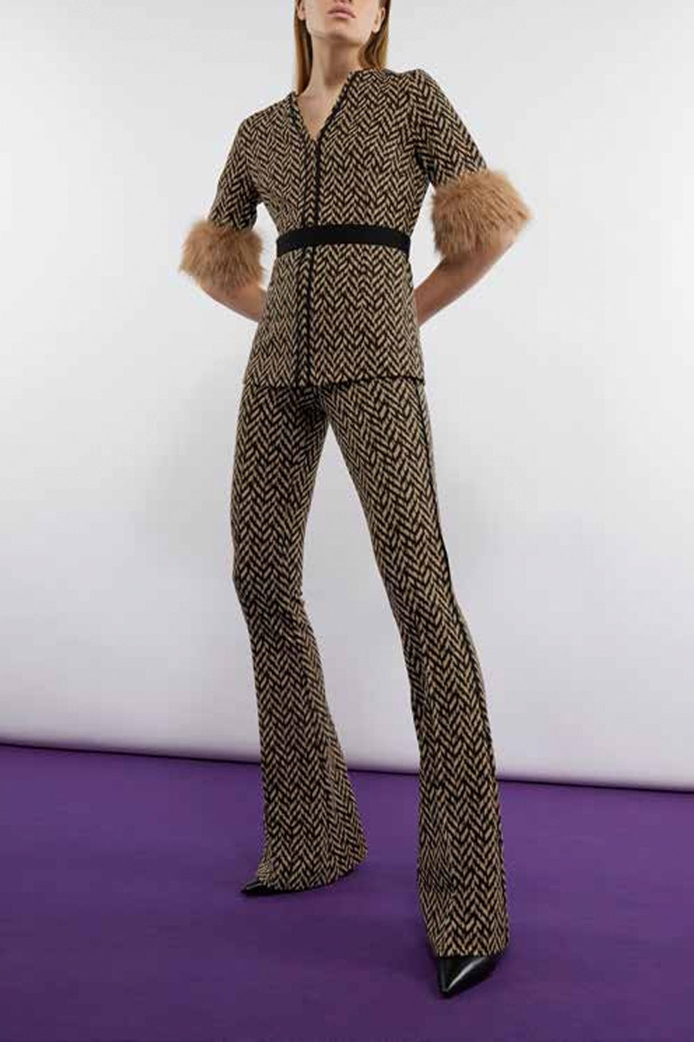SIMONA CORSELLINI Maglia con manica in ecofur Uncategorized SIMONA CORSELLINI
