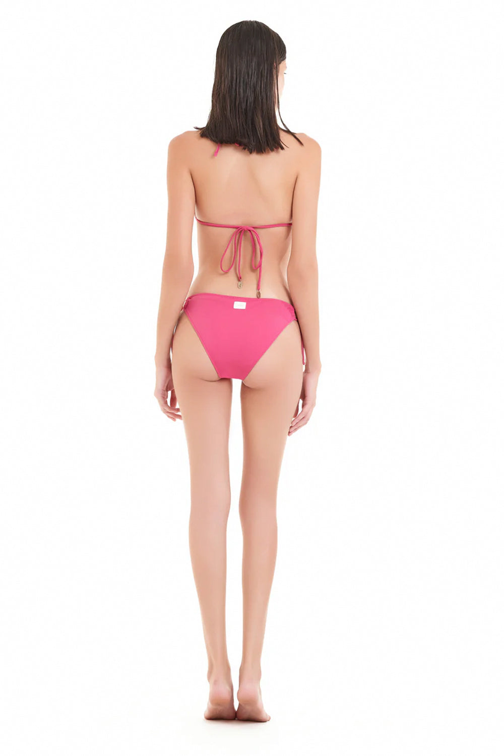 COTAZUR Bikini a fascia in maglia crochet a righe